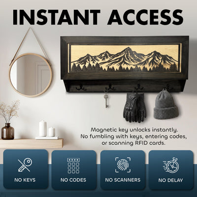 Mountain Scene Concealed Gun Storage Coat, Key, Bag Storage by Bellewood Designs - product image 4 for Resin Society