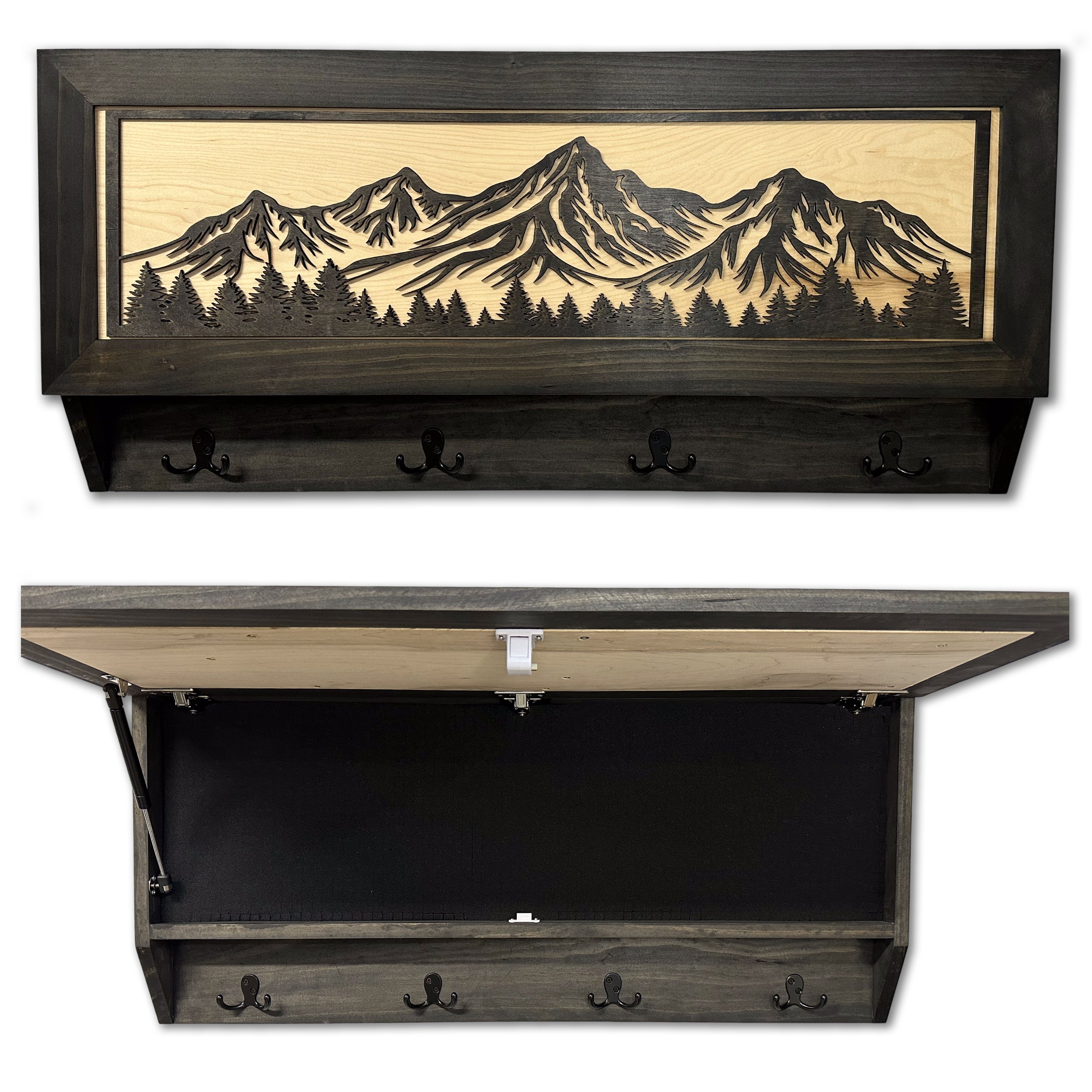 Mountain Scene Concealed Gun Storage Coat, Key, Bag Storage by Bellewood Designs - main product image for Resin Society