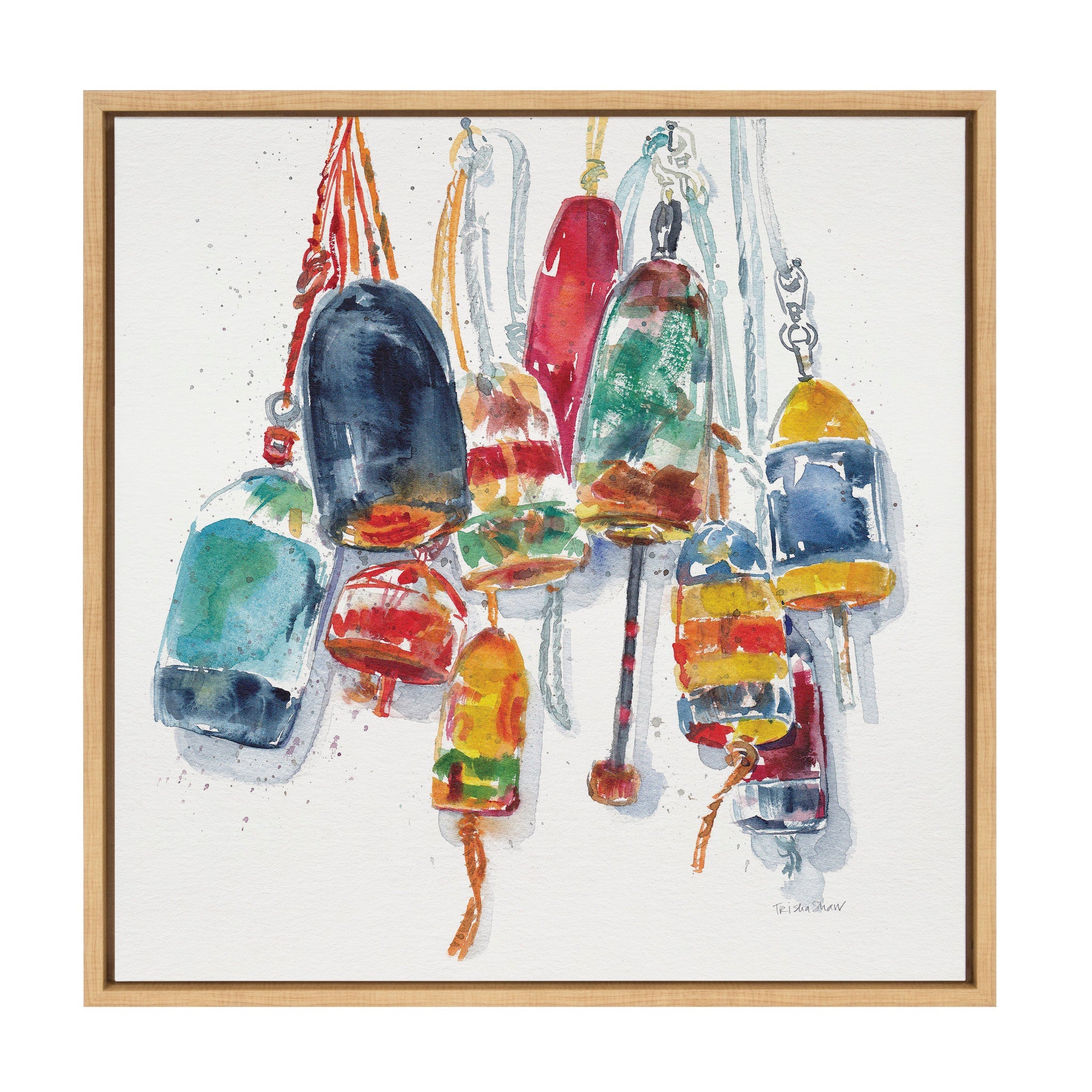 Sylvie Vintage Buoys Framed Canvas by Patricia Shaw