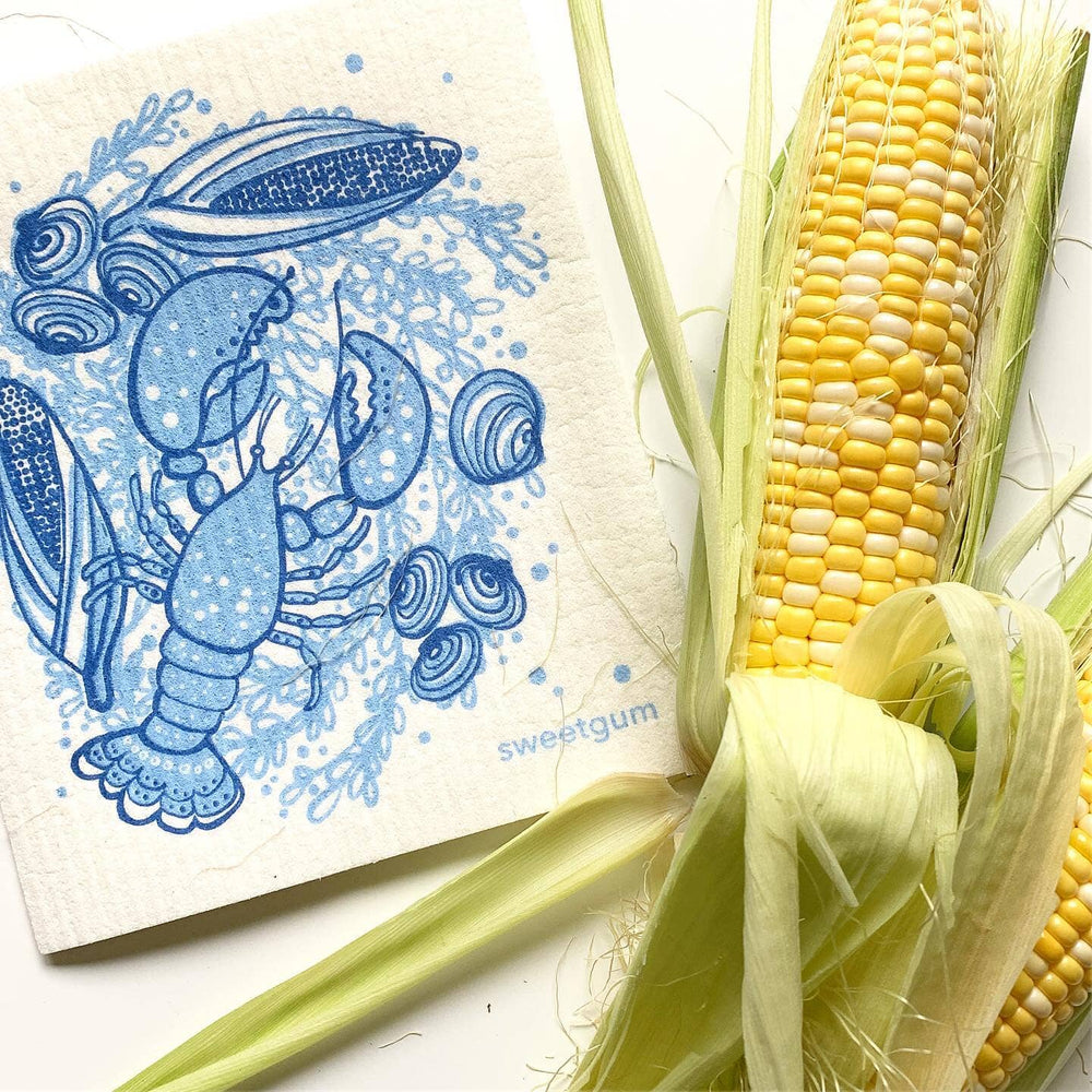 Blue Lobster Swedish Dishcloth by sweetgum home, LLC - main product image for Resin Society