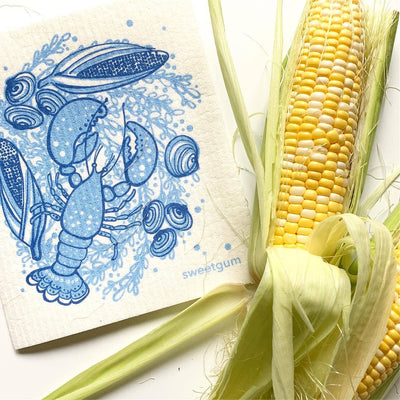 Blue Lobster Swedish Dishcloth by sweetgum home, LLC - main product image for Resin Society