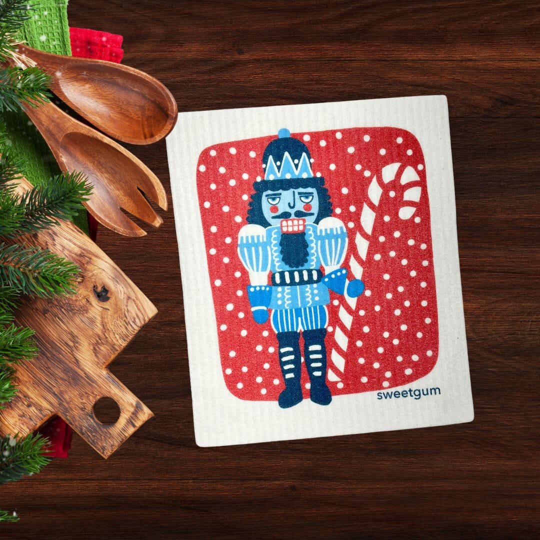 Blue Nutcracker Swedish Dishcloth by sweetgum home, LLC - main product image for Resin Society