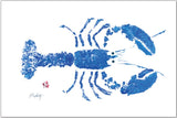Blue lobster vinyl placemat with coastal design