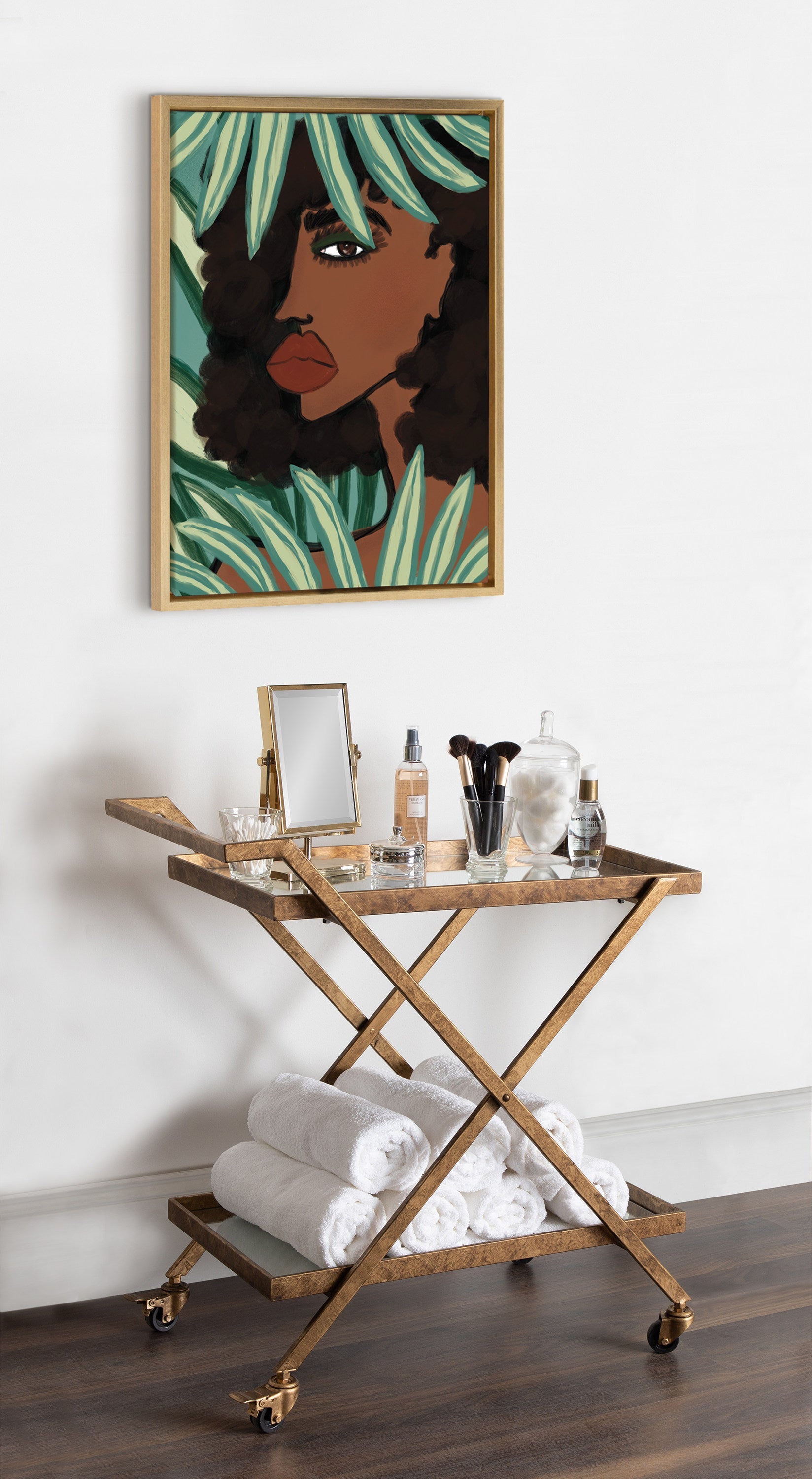Sylvie Lady in the Jungle Framed Canvas by kateandlaurel - product image 12 for Resin Society