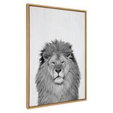 Sylvie Lion Framed Canvas by Simon Te Tai