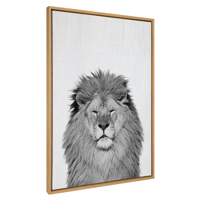 Sylvie Lion Framed Canvas by Simon Te Tai