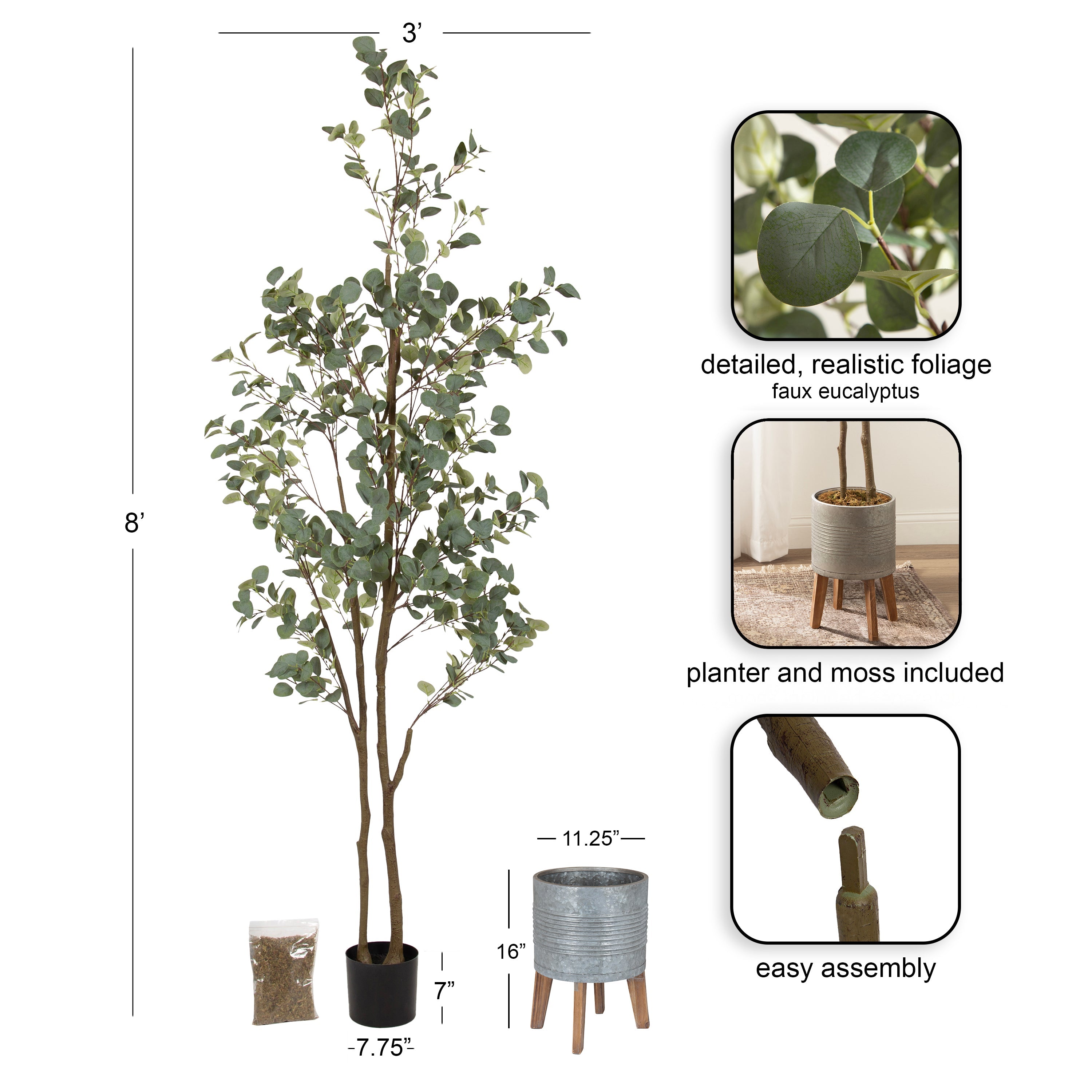 Eudora Faux Eucalyptus Tree - Kate and Laurel