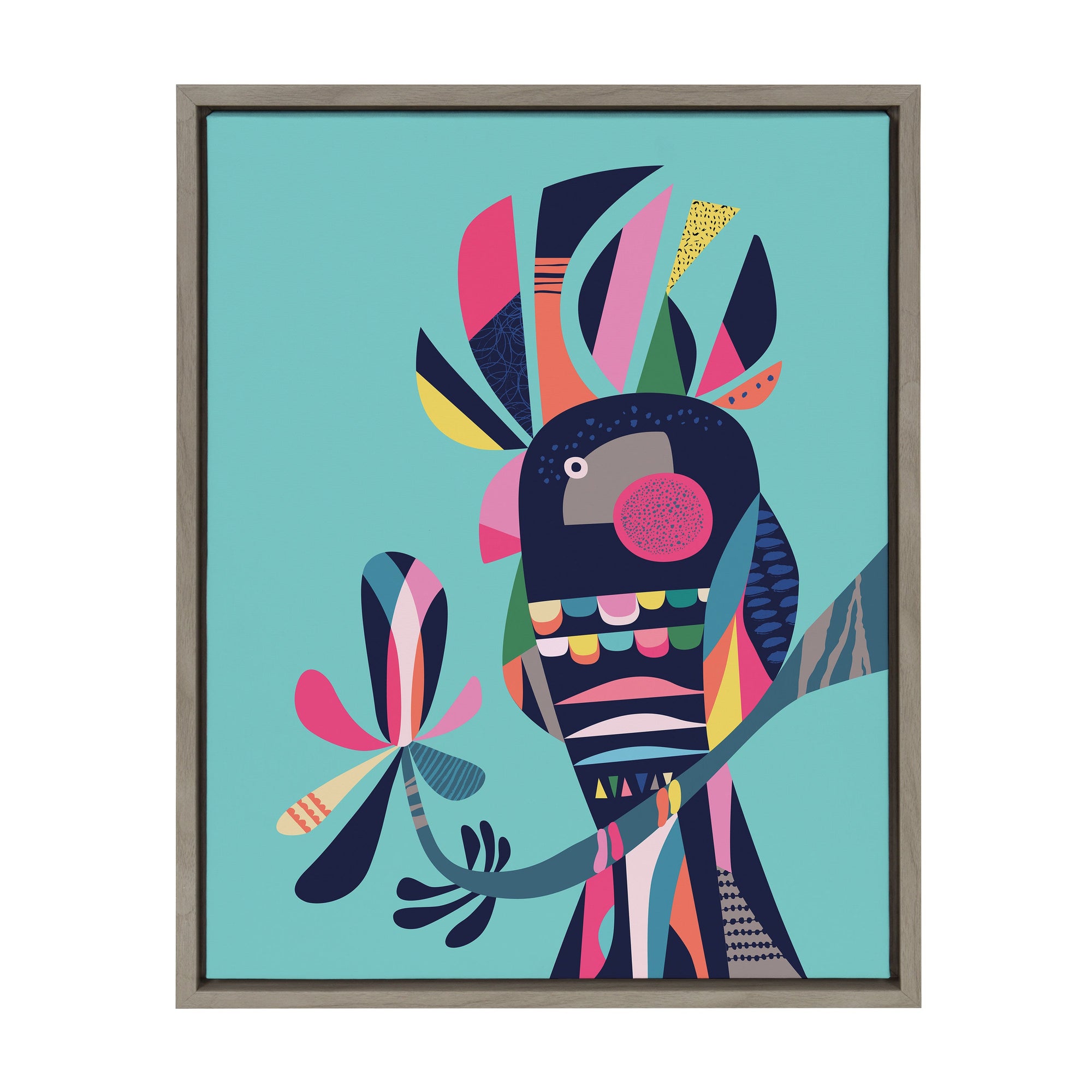 Sylvie Cockatoo Framed Canvas by kateandlaurel - main product image for Resin Society