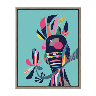 Sylvie Cockatoo Framed Canvas by kateandlaurel - main product image for Resin Society