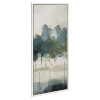Framed canvas art Sylvie Whispering Trees I by Amy Lighthall in gray frame depicting expressive tree landscape