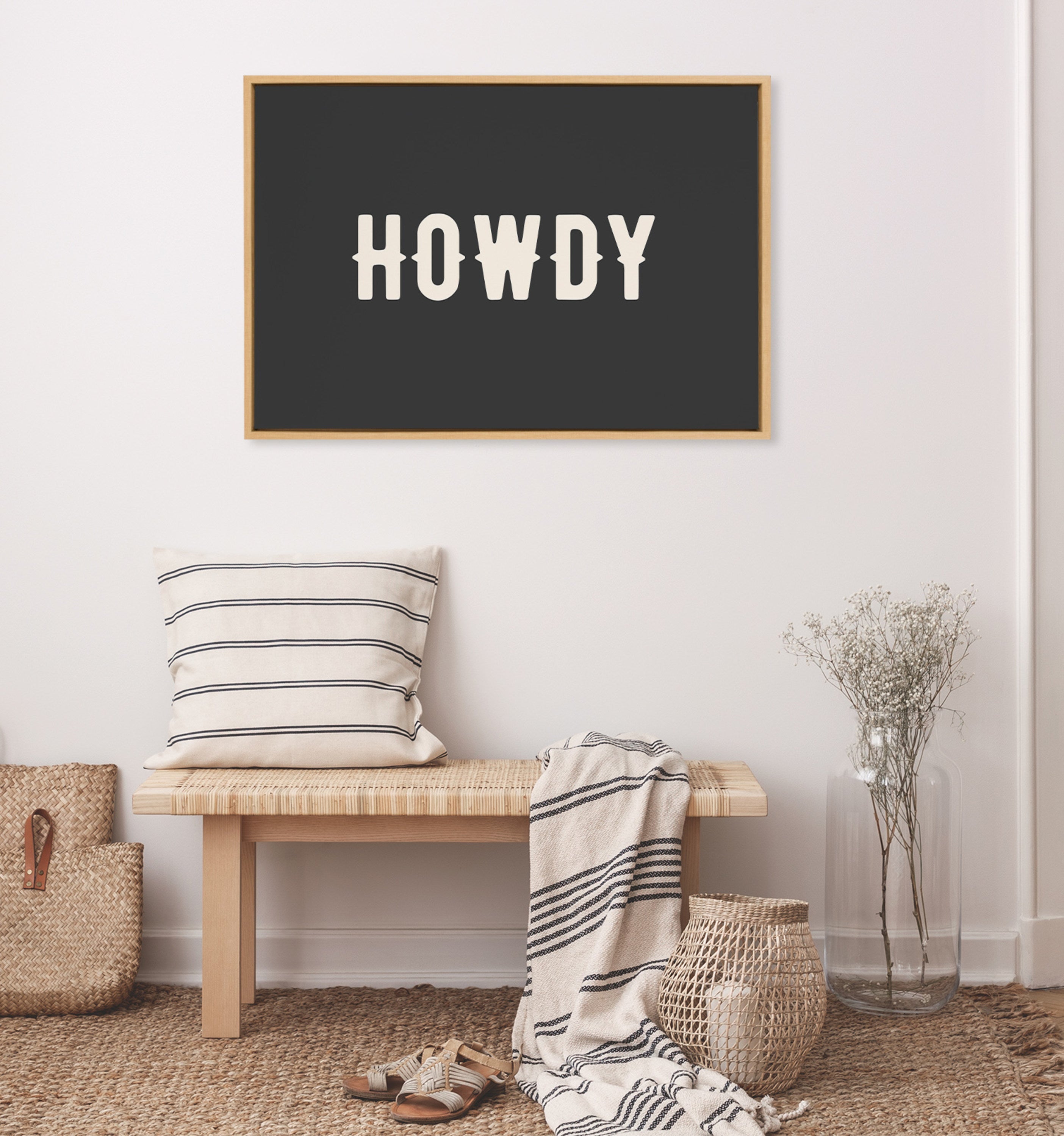 Sylvie Howdy Landscape Black Framed Canvas by Honey Island Studio