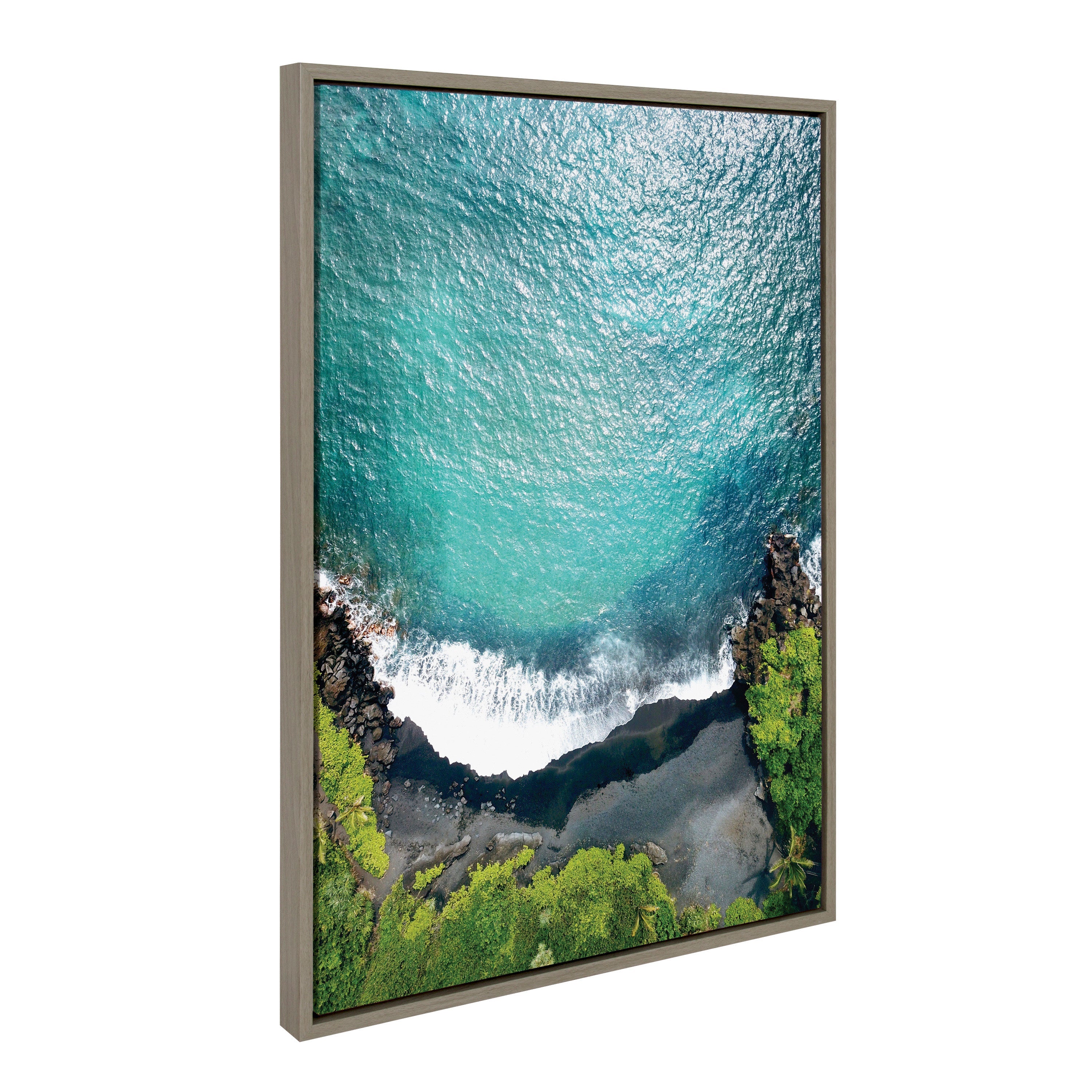Sylvie Maui Black Sands Beach Framed Canvas Set by Rachel Bolgov