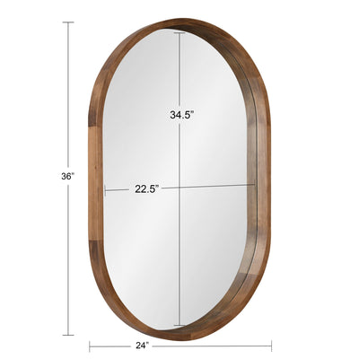Hutton Wood Framed Capsule Mirror by kateandlaurel - product image 2 for Resin Society