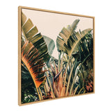 Sylvie Hue 2 Framed Canvas artwork showing vibrant coastal palm trees