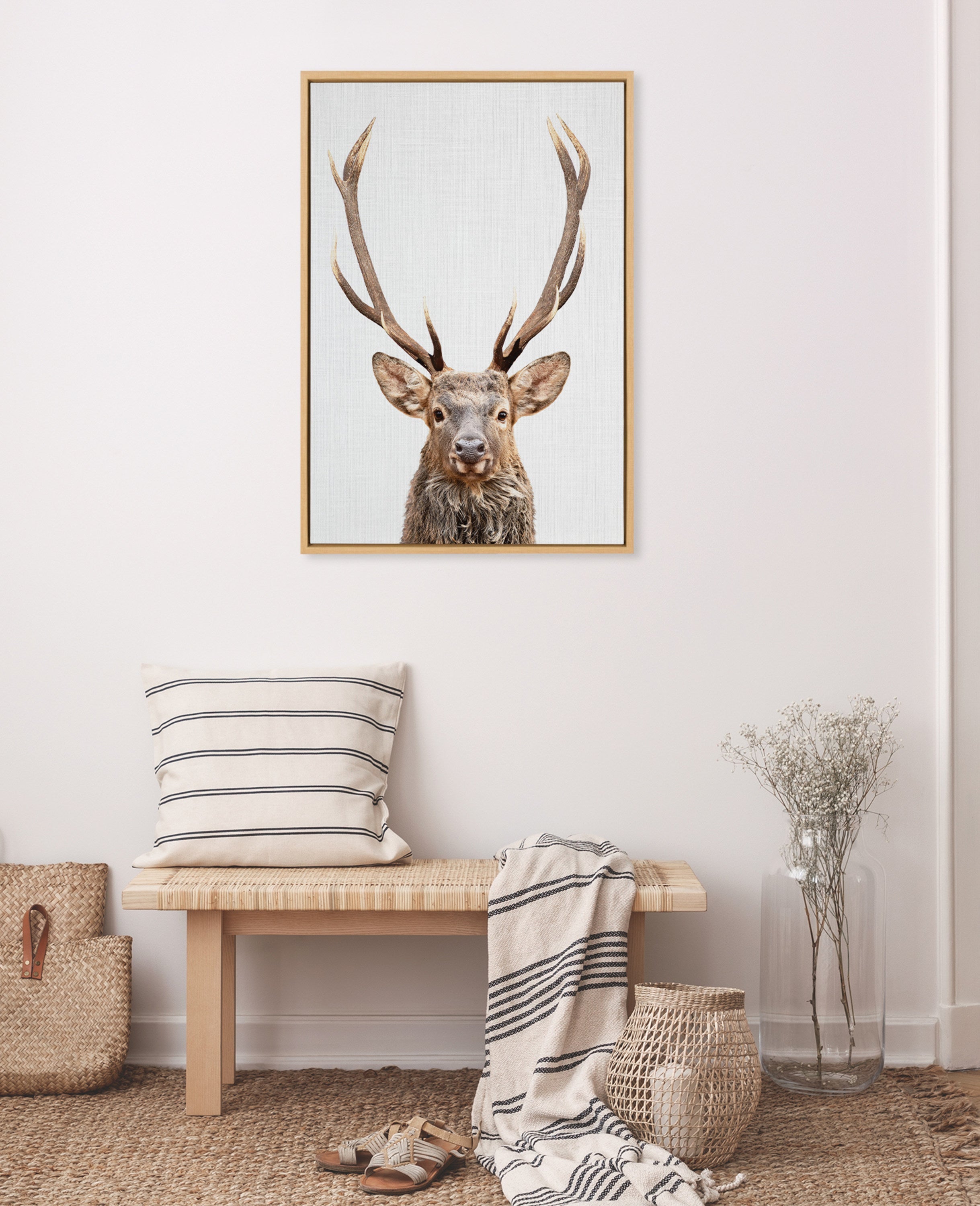 Sylvie The Red Deer Color Framed Canvas by Simon Te of Tai Prints by kateandlaurel - product image 10 for Resin Society
