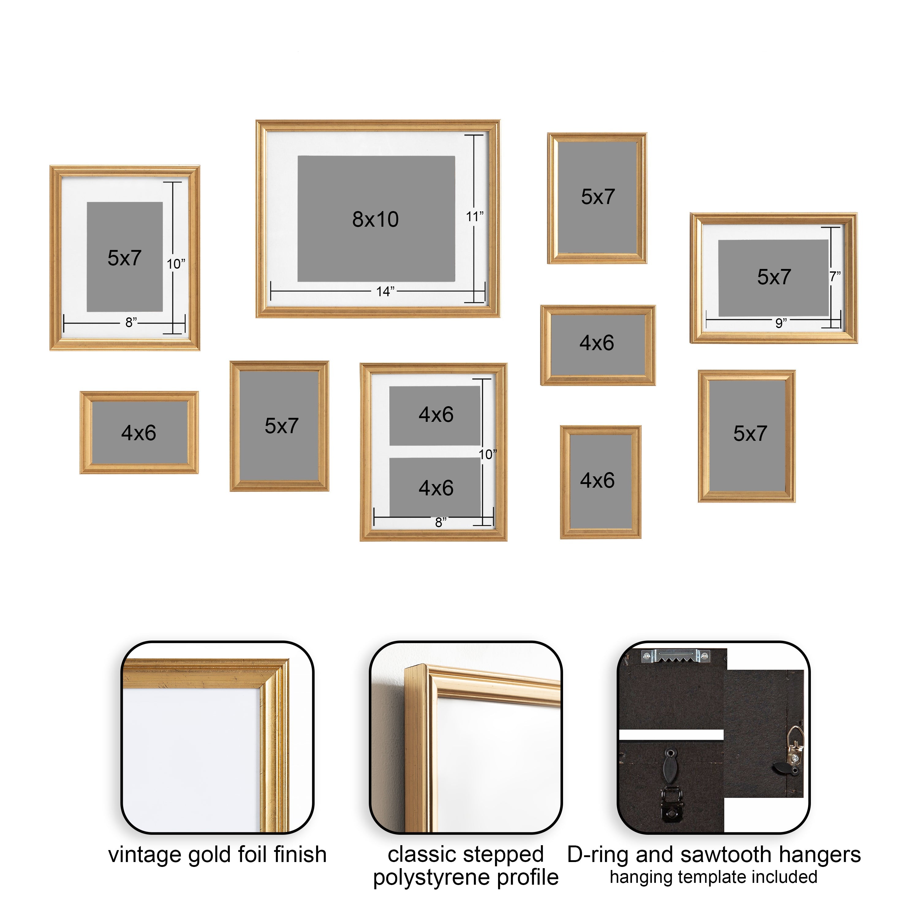 Adlynn Glam Wall Picture Frame Set by kateandlaurel - product image 2 for Resin Society