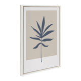 Sylvie Muted Tan and Blue Colorblock Botanical Leaf Framed Canvas by kateandlaurel - main product image for Resin Society