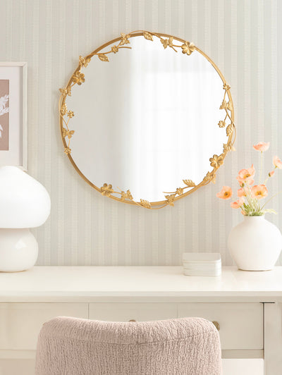Rosella Floral Wall Mirror Metal