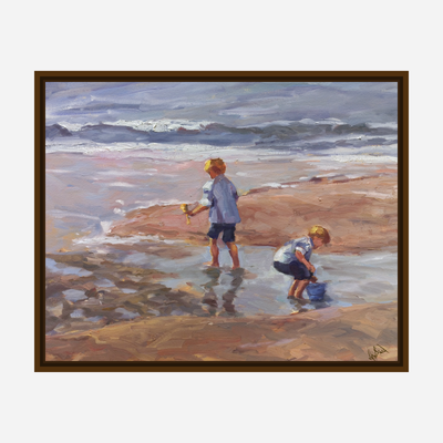 Boys on the Beach Artist Enhanced Canvas Print by John Beard Collection - product image 7 for Resin Society