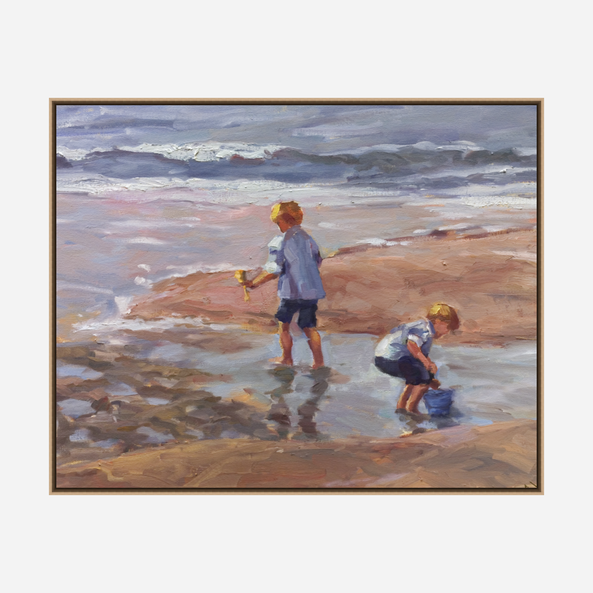 Boys on the Beach Artist Enhanced Canvas Print by John Beard Collection - product image 8 for Resin Society