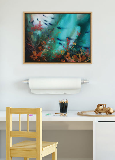 Sylvie Coral Cove Framed Canvas by Faryn Hughes