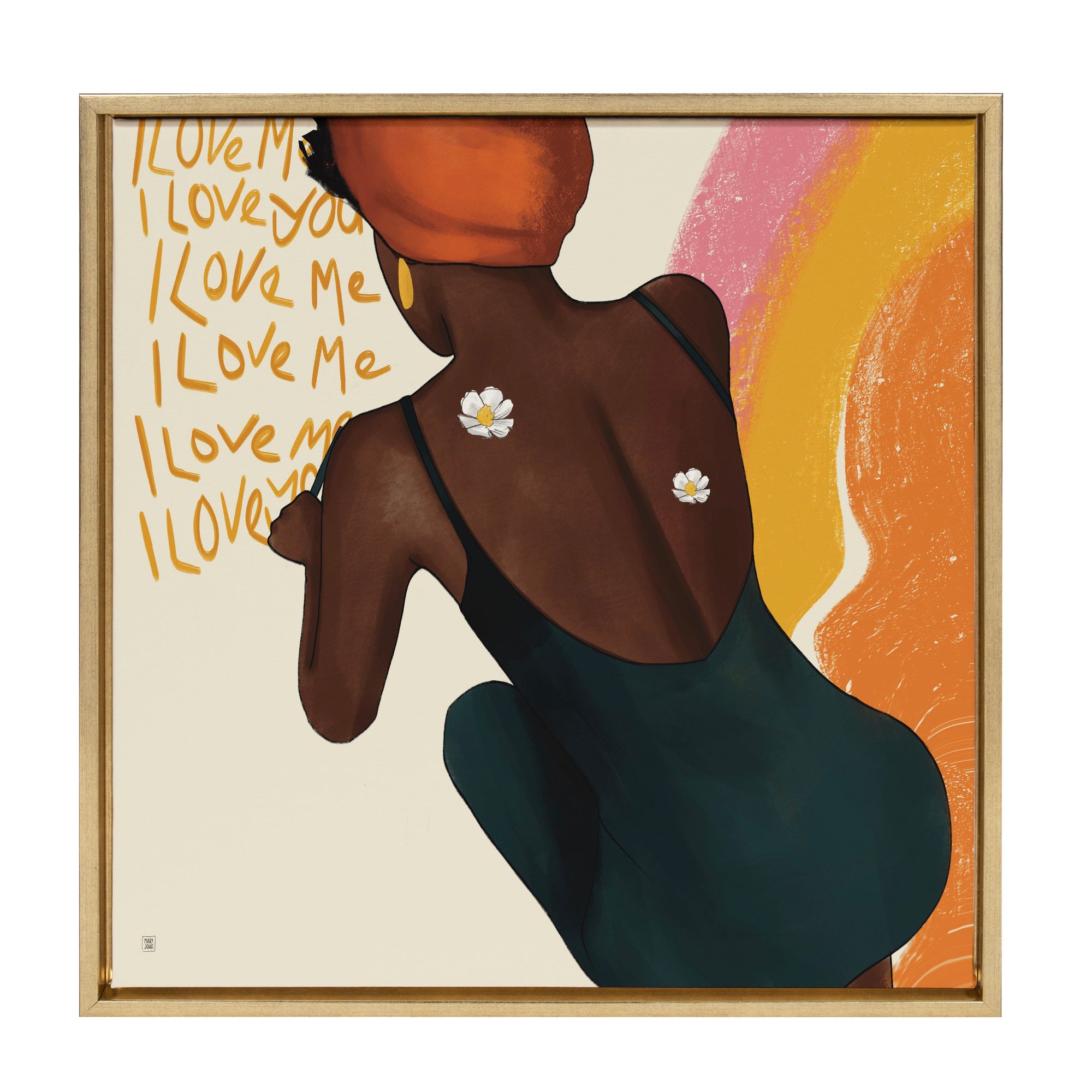 Sylvie I Love Me I Love You Framed Canvas by kateandlaurel - main product image for Resin Society