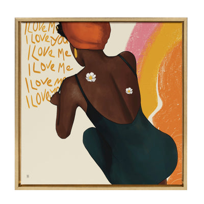 Sylvie I Love Me I Love You Framed Canvas by kateandlaurel - main product image for Resin Society