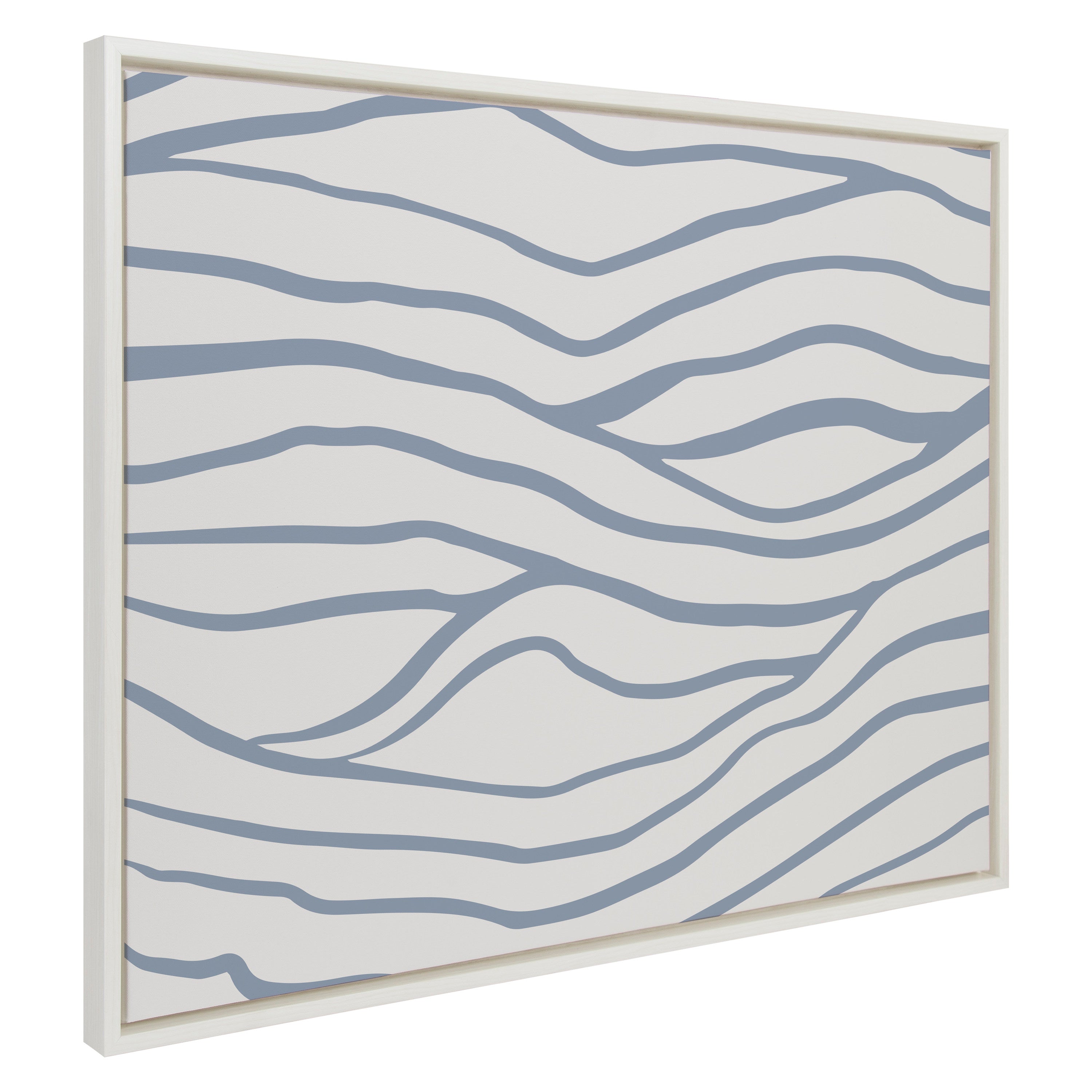 Sylvie Simple Elegant Coastal Waves Framed Canvas by The Creative Bunch Studio