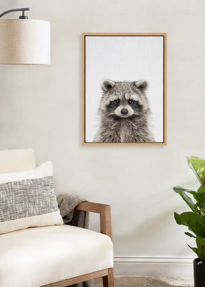 Sylvie Raccoon Color Framed Canvas by kateandlaurel - product image 4 for Resin Society