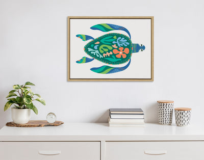 Sylvie MCM Sea Turtle Framed Canvas by Rachel Lee of My Dream Wall