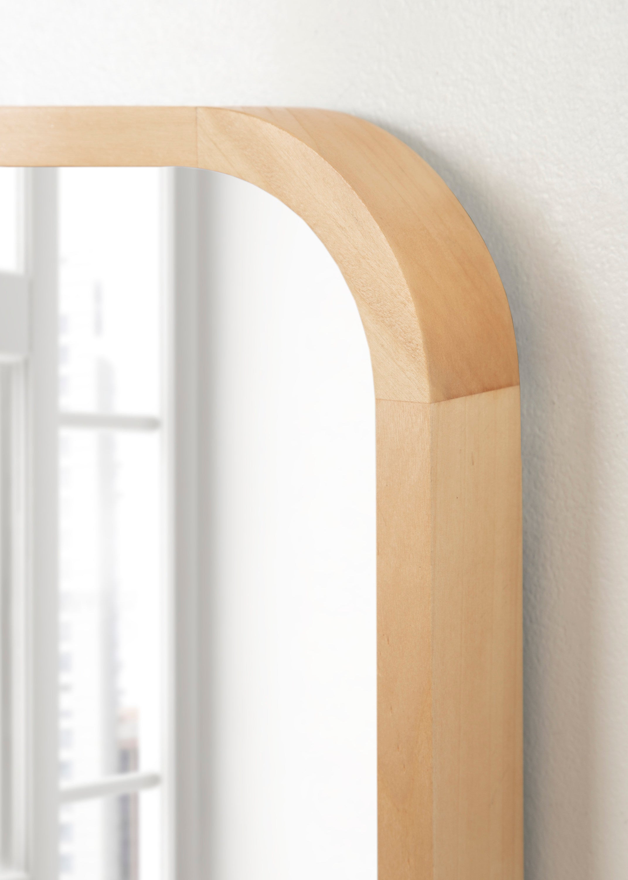Hutton Wood Framed Radius Rectangle Mirror by kateandlaurel - product image 14 for Resin Society