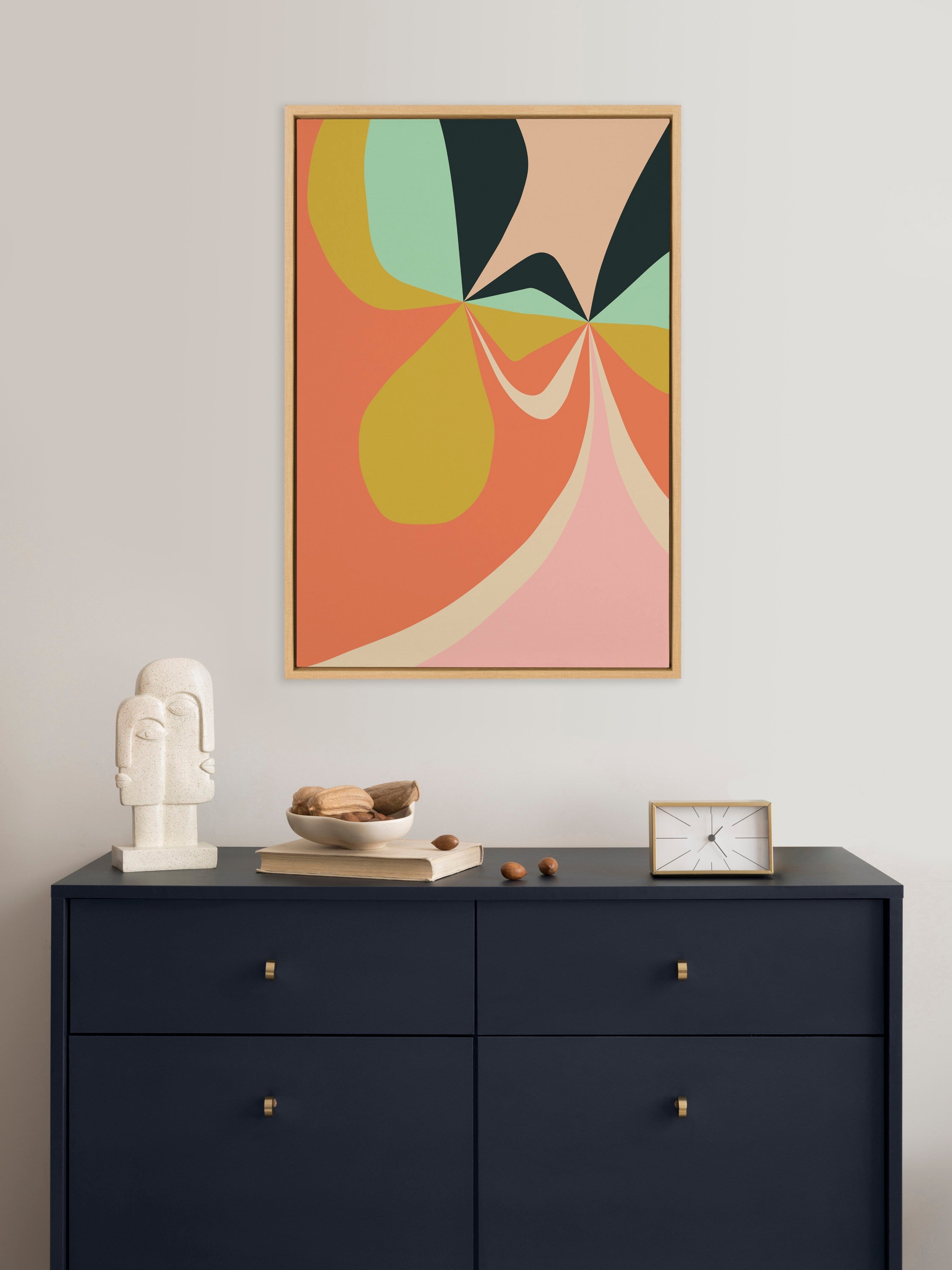 Sylvie Retro Floral 4 Framed Canvas by Alicia Bock
