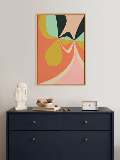 Sylvie Retro Floral 4 Framed Canvas by Alicia Bock