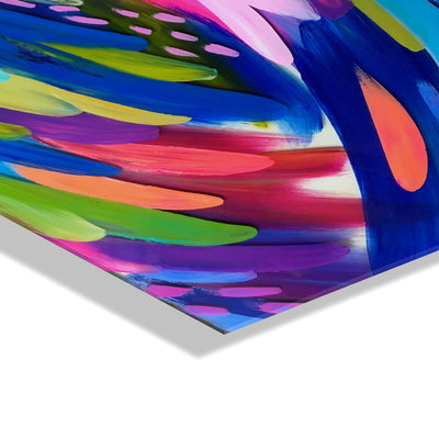 Bright Brush Strokes Floating Acrylic Art by kateandlaurel - product image 3 for Resin Society