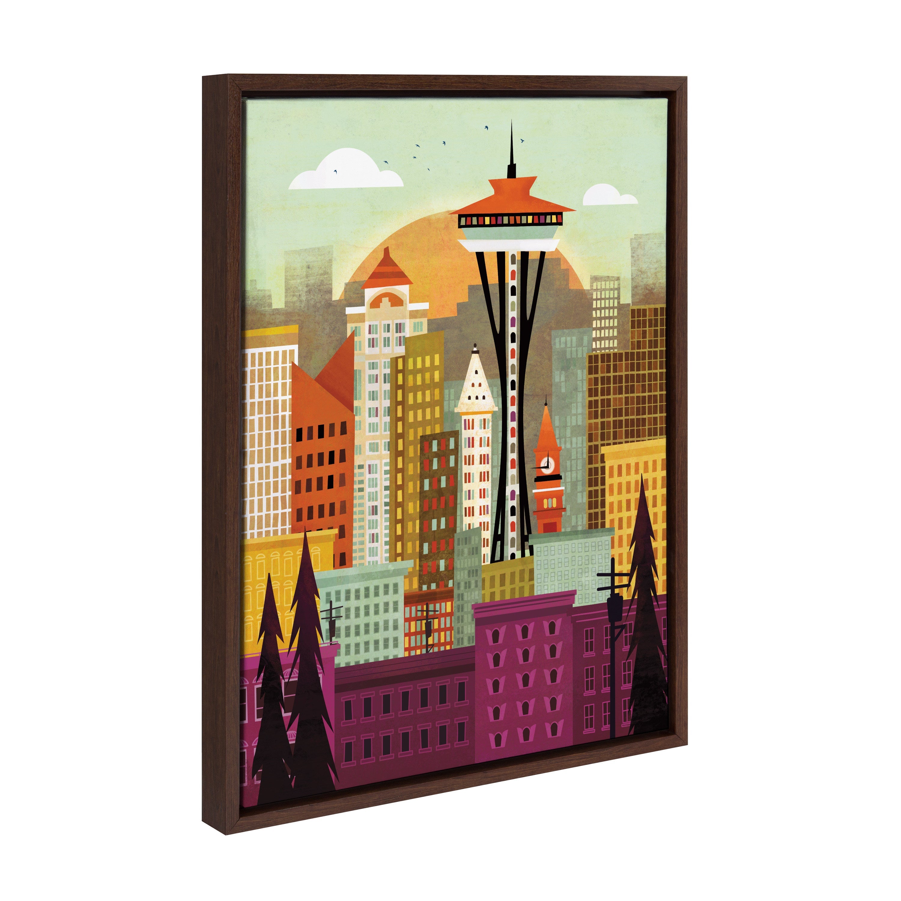Sylvie Seattle Skyline Framed Canvas by kateandlaurel - product image 11 for Resin Society