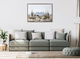 Sylvie Tall Saguaro Cacti Desert Mountain Framed Canvas by kateandlaurel - product image 7 for Resin Society