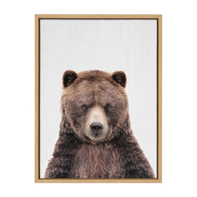 Sylvie Cute Bear Color Framed Canvas by kateandlaurel - product image 2 for Resin Society