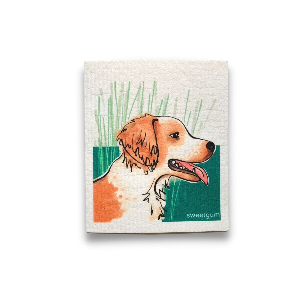 Brittany Spaniel dog Swedish Dishcloth by sweetgum home, LLC - main product image for Resin Society