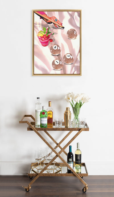 Sylvie Game Night Billiards Framed Canvas by Honey Island Studio