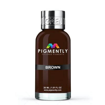 Brown Liquid Epoxy Dye bottle and sample color