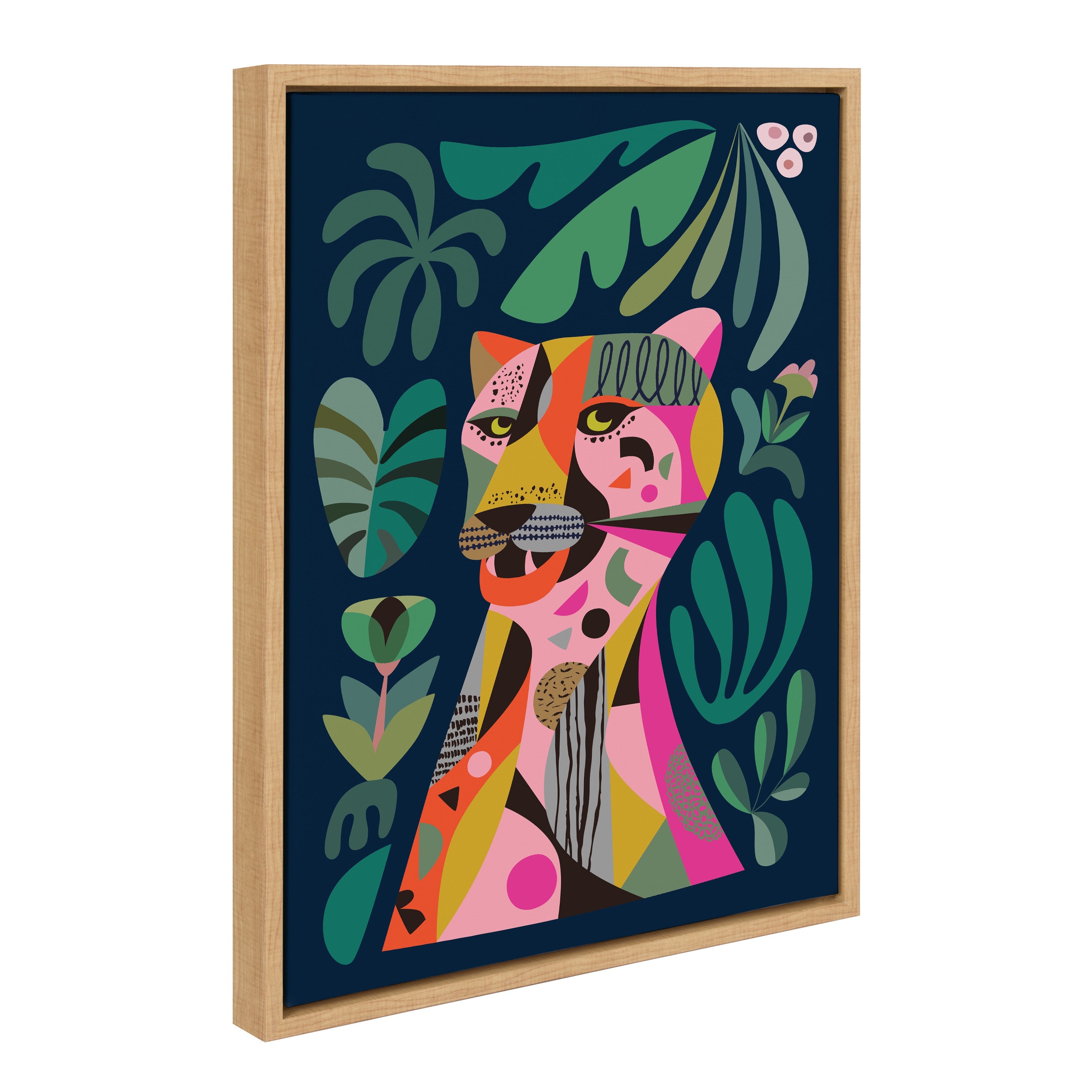 Sylvie Leopard Framed Canvas by Rachel Lee