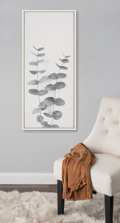 Sylvie Eucalyptus Botanical II Gray and Soft White Framed Canvas by The by kateandlaurel - product image 10 for Resin Society