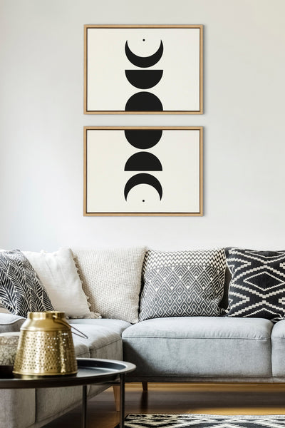 Sylvie Modern Geometric Moon Phases Framed Canvas Set by The Creative by kateandlaurel - product image 14 for Resin Society