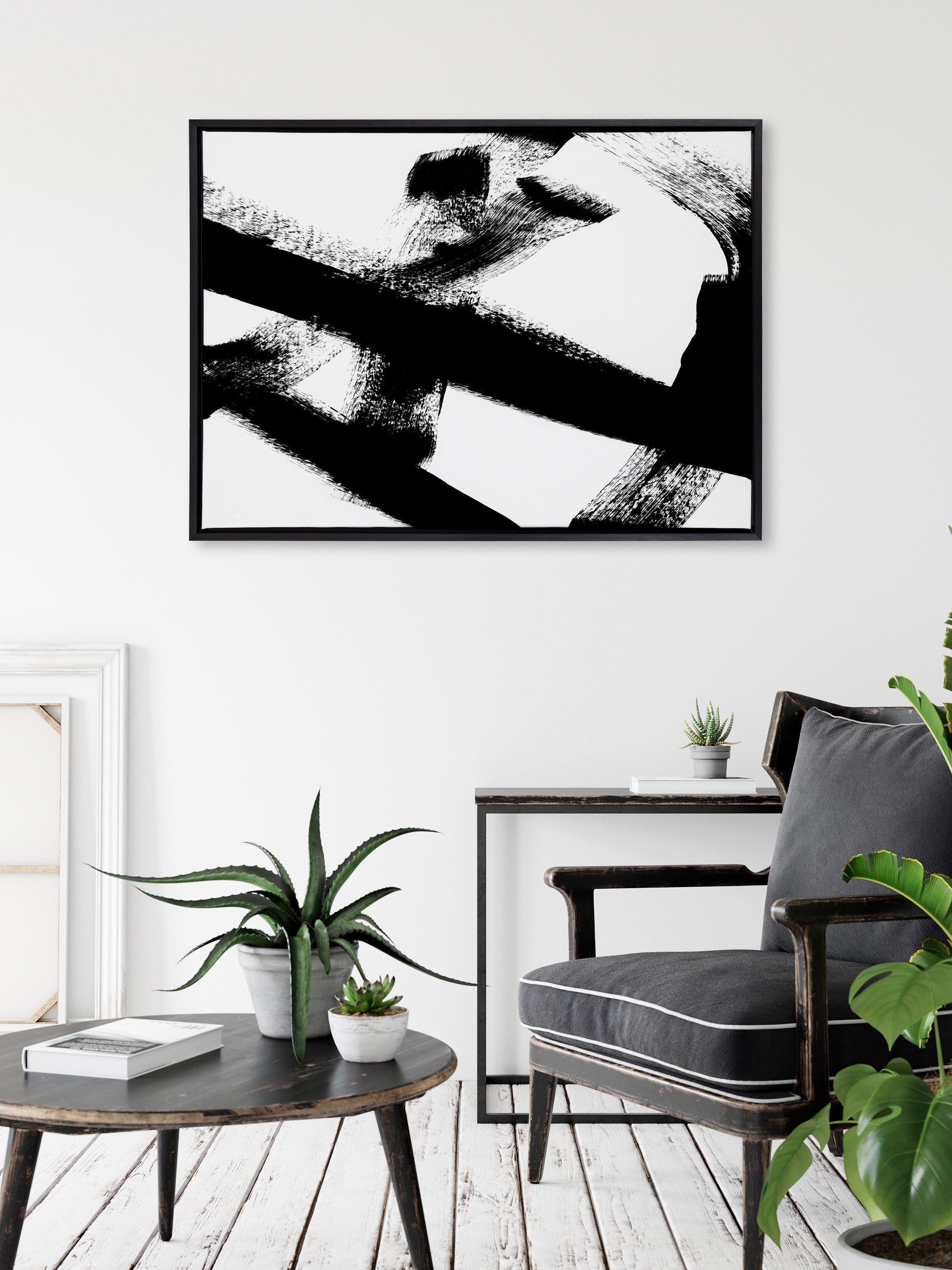 Sylvie Gesture I BW Framed Canvas by kateandlaurel - product image 4 for Resin Society