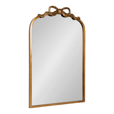 Arendahl Ribbon Arched Mirror with ornate ribbon detail on top in arch shape, hanging on wall