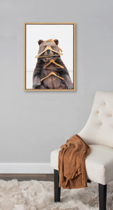 Sylvie Lets Hang Out Bear Framed Canvas by kateandlaurel - product image 4 for Resin Society