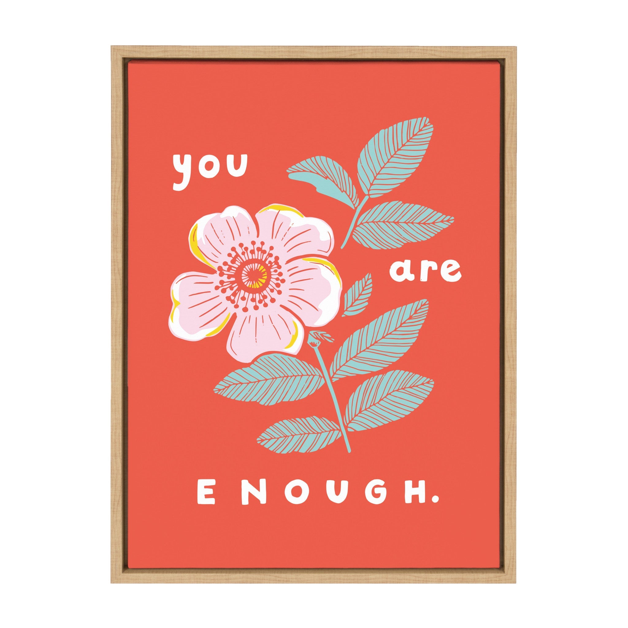 Sylvie You Are Enough Framed Canvas by kateandlaurel - main product image for Resin Society