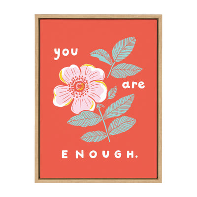 Sylvie You Are Enough Framed Canvas by kateandlaurel - main product image for Resin Society