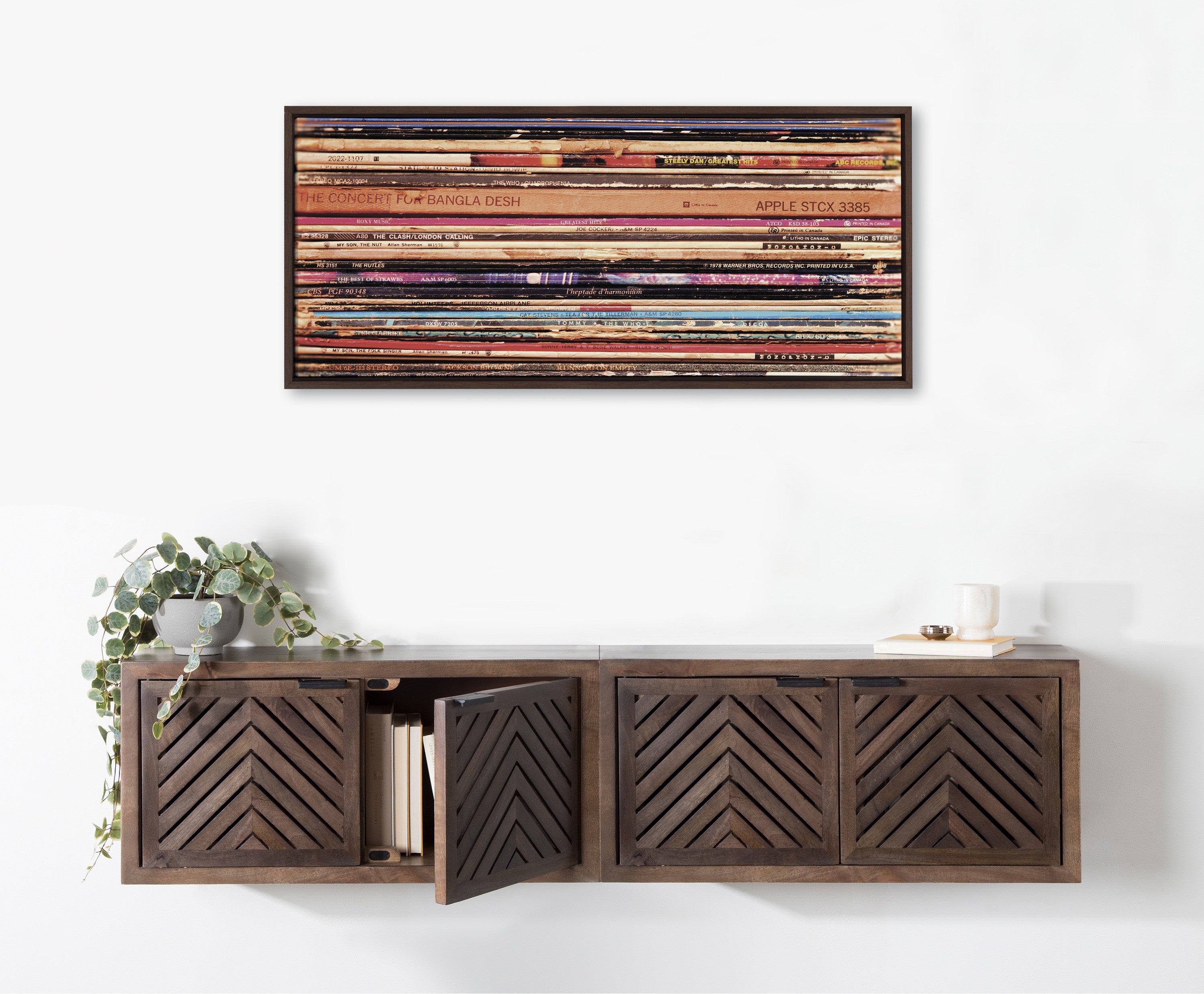 Sylvie Records Framed Canvas by Robert Cadloff of Bomobob by kateandlaurel - product image 5 for Resin Society