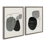 Sylvie 863 Abstract Rocks and 864 On The Rocks Framed Canvas Set by kateandlaurel - product image 2 for Resin Society